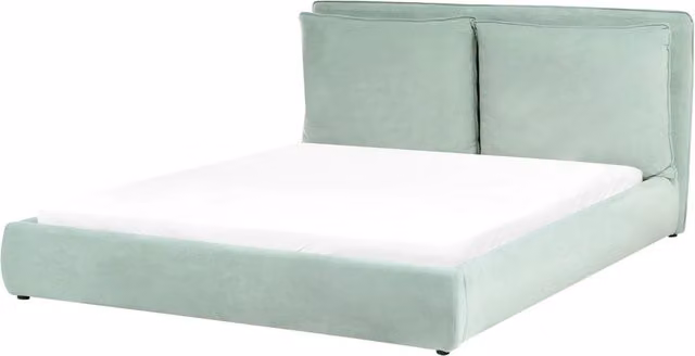 Letto moderno velluto verde menta 160 x 200 cm testata imbottita