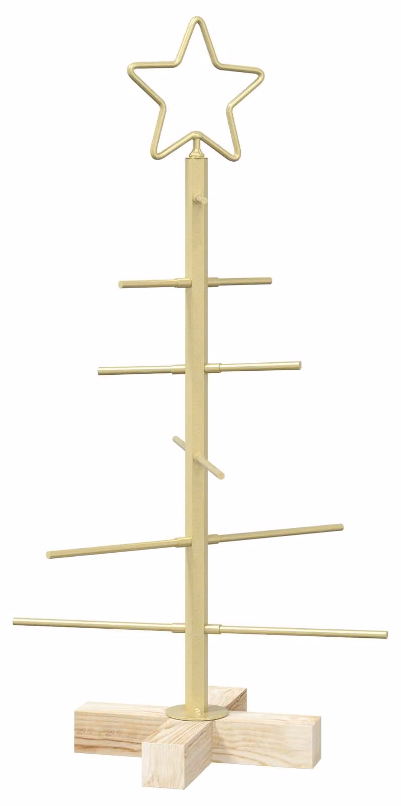 Albero di Natale in metallo con base, modello KUOPIO, 60 cm, acciaio dorato