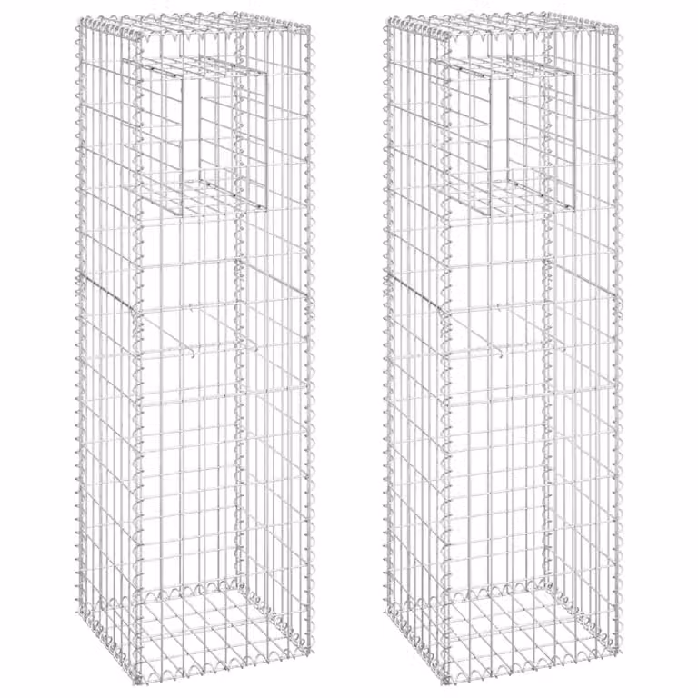 Cesti a Gabbione a Torre 2 pz 40x40x140 cm in Ferro