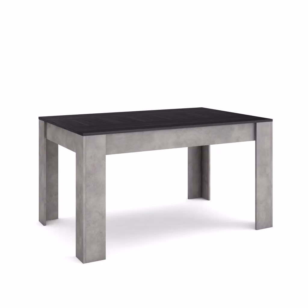 Tavolo da pranzo moderno Skraut Home rettangolare per 6 persone, nero e grigio, L: 140 cm, P: 90 cm, H: 76 cm – 2