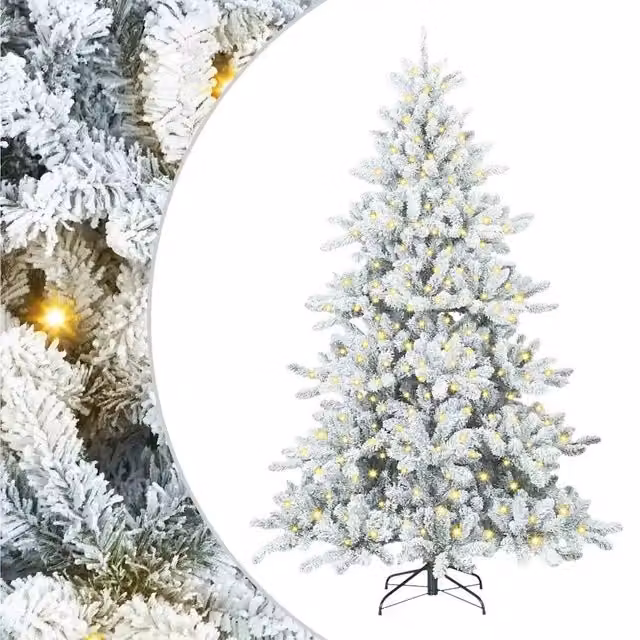 Albero di Natale | Decorazioni natalizie Artificiale con Rami Pieghevoli Bianco 180 cm