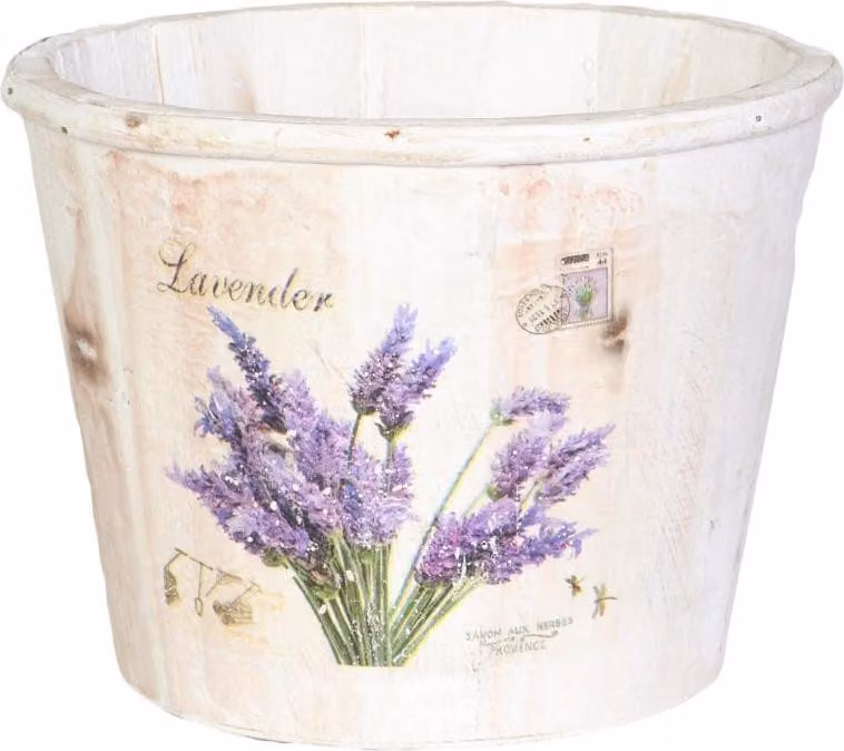 Lavanda decorativa in un secchio bianco