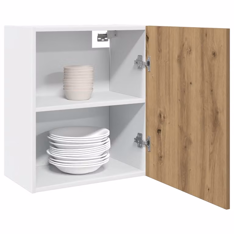 Pensile da cucina moderno vidaXL Lyon con ante a battente in MDF, marrone e bianco, L 50 cm x P 31 cm x H 60 cm