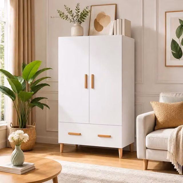 Highboard White 70x31x115 Cm Wood-based Material