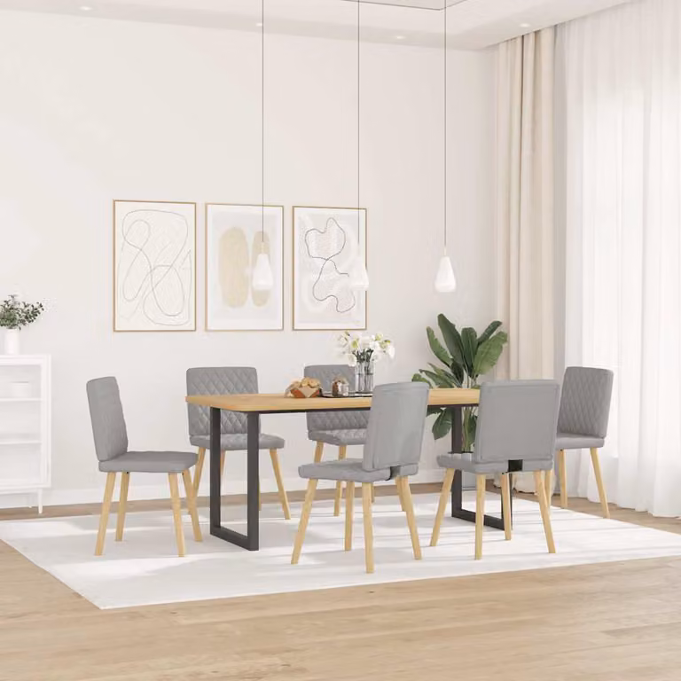 vidaXL Sedie da Pranzo 6 pz Grigio Nuvola in Tessuto