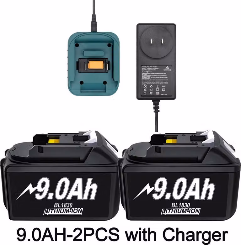 Batteria di ricambio compatibile con Makita, 18V Li-Ion 18650, argento, adatta per BL1830/BL1860/BL1890 LXT400