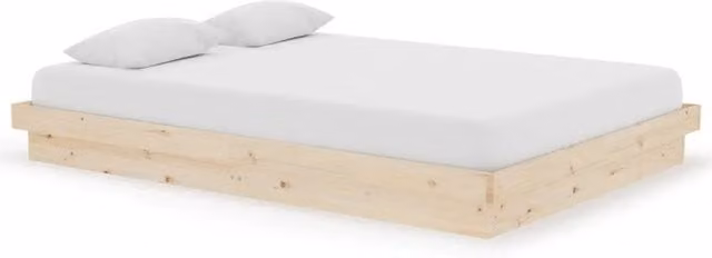 Letto matrimoniale | Letto per adulti | Giroletto in Legno Massello di Pino 140x200 cm
