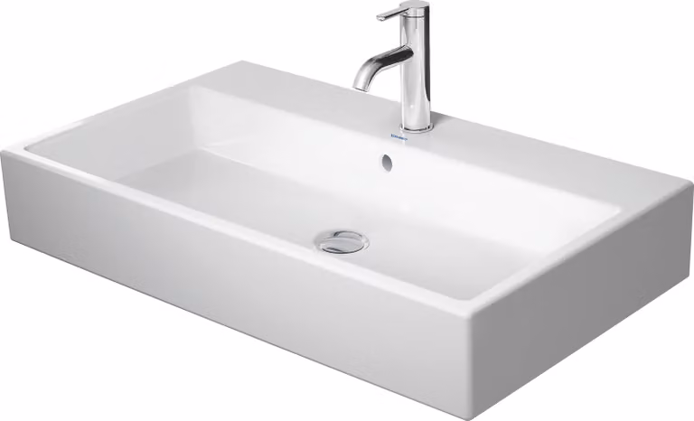 Duravit Vero Cuvette de lavage d'air 80x47cm, avec trop-plein, avec table de robinetterie, 1 trou de robinet, rectifié, 23508000271, 23508000271
