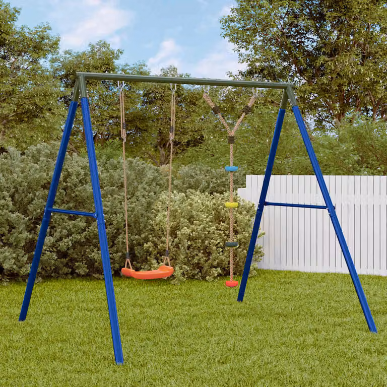 vidaXL Set Altalene da Esterno con Altalena a Disco Multicolore, Resistente alle intemperie e ai raggi UV, H: 185 cm, L: 206 cm, P: 185 cm