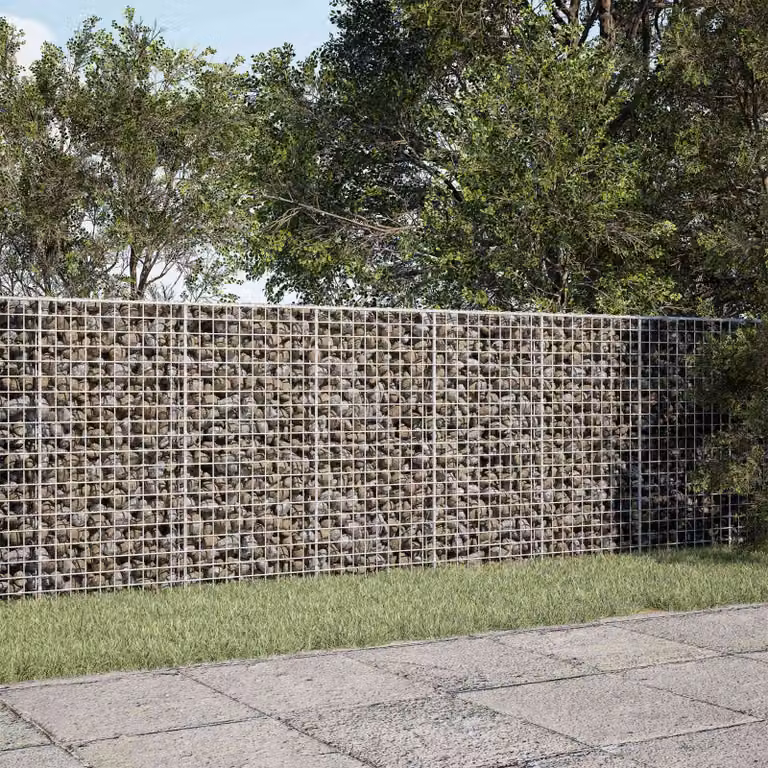 vidaXL Gabione con filo da 5 mm e rete da 5x5 cm 250x30x100 cm