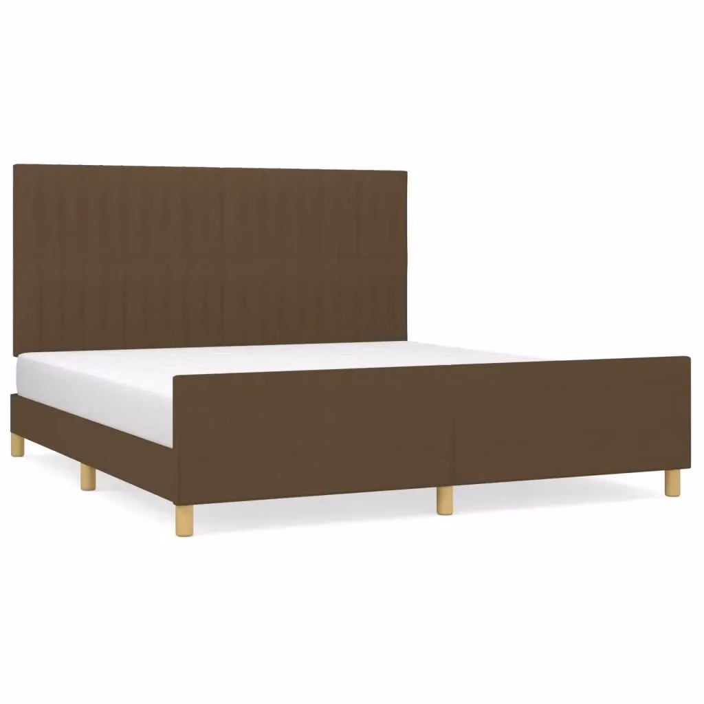 Giroletto vidaXL senza materasso in tessuto marrone con struttura in legno e doghe L/P: 180 x 200 cm – 2