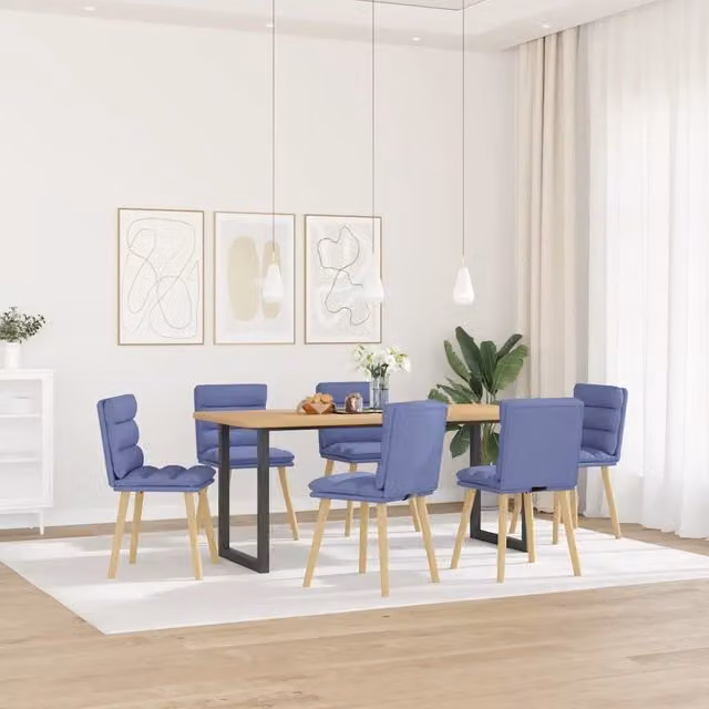 Sedie da Pranzo 6 pz Blu Jeans in Tessuto 3315673