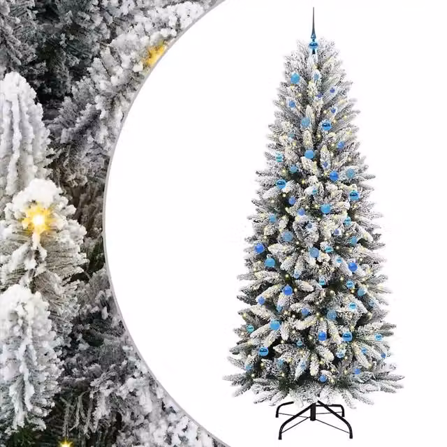 Albero di Natale Artificiale-Albero Natalizio con 300 LED Bianco 240 cm 767533