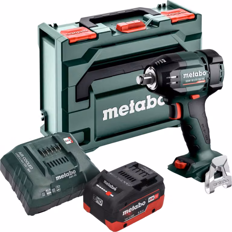 Avvitatore a impatto a batteria Metabo SSW 18 LTX 550 BL 18 V 550 Nm Brushless + 1x batteria LiHD 5,5 Ah + caricabatteria + metaBOX