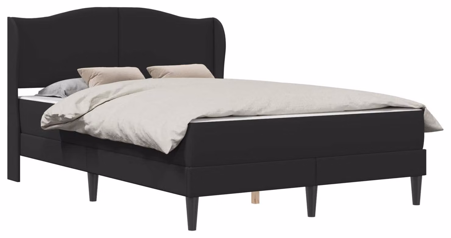 Struttura del letto con testiera Nero 160 x 200 cm Pelle finta