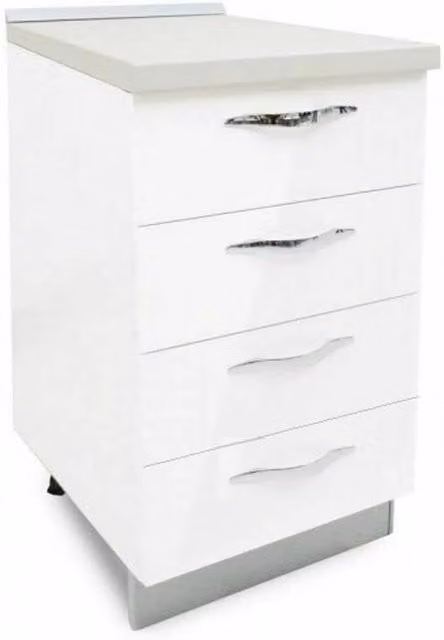 My Brand Cassettiera Cucina Componibile 4 Cassetti 45 cm Bianco Lucido