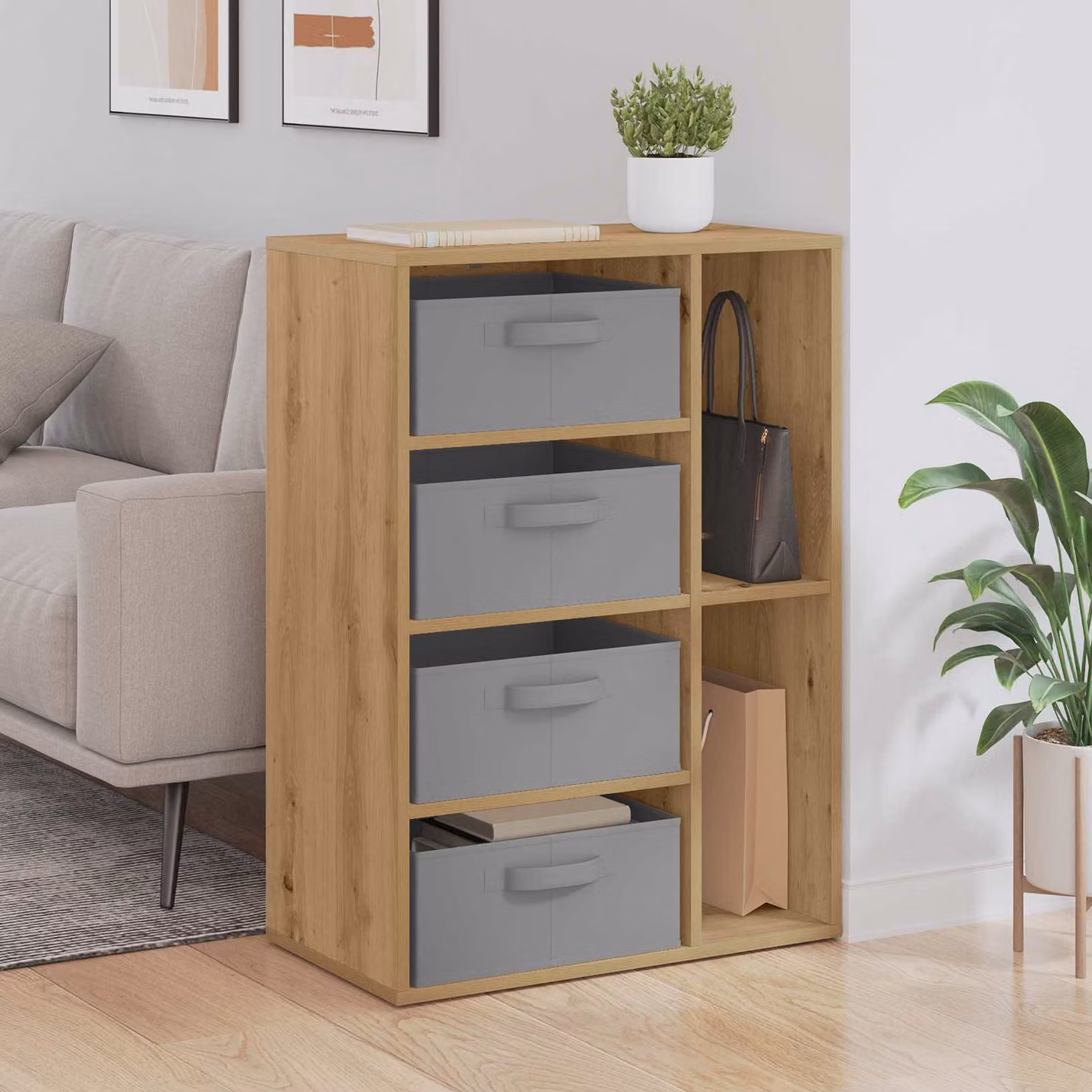 Credenza moderna vidaXL in legno color marrone L: 60 cm, P: 33,5 cm, H: 84 cm
