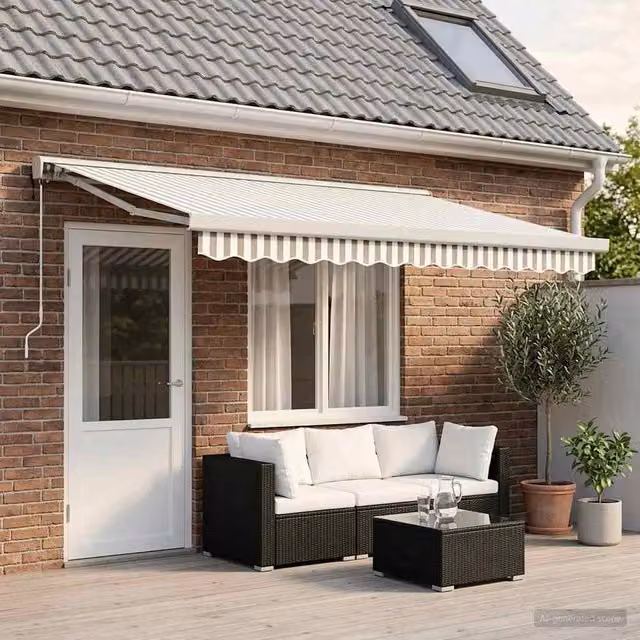 Tenda retrattile Grigio chiaro e bianco 500 × 300 cm 3426378