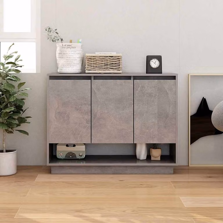 Credenza moderna vidaXL in MDF Grigio Cemento L: 97 cm, P: 31 cm, H: 75 cm