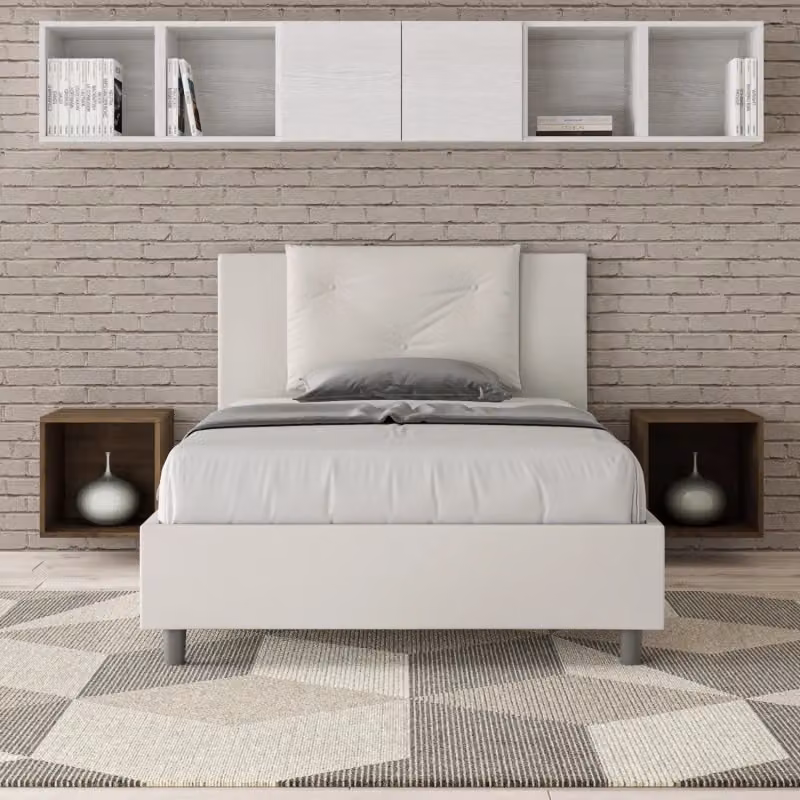 Letto imbottito con contenitore Appia Ityhome Bianco L/P/H: 120 x 210 x 110 cm – 2