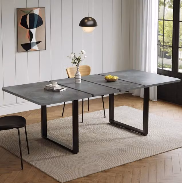 Tavolo da pranzo allungabile in MDF grigio 220 x 80 x 75 cm