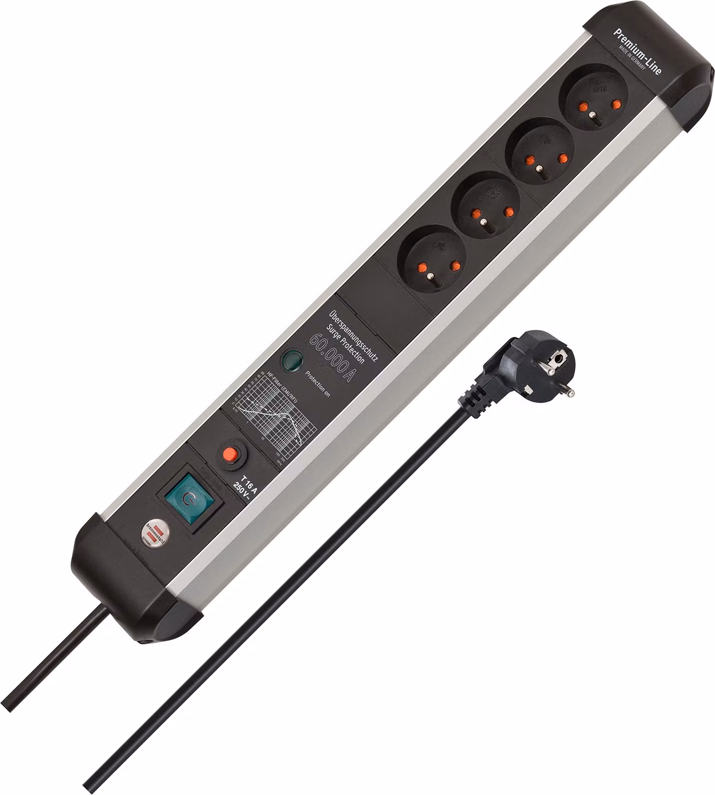 brennenstuhl Premium-Protect-Line 60.000A ciabatta di protezione da sovratensione 4 prese 3m; 1391014400