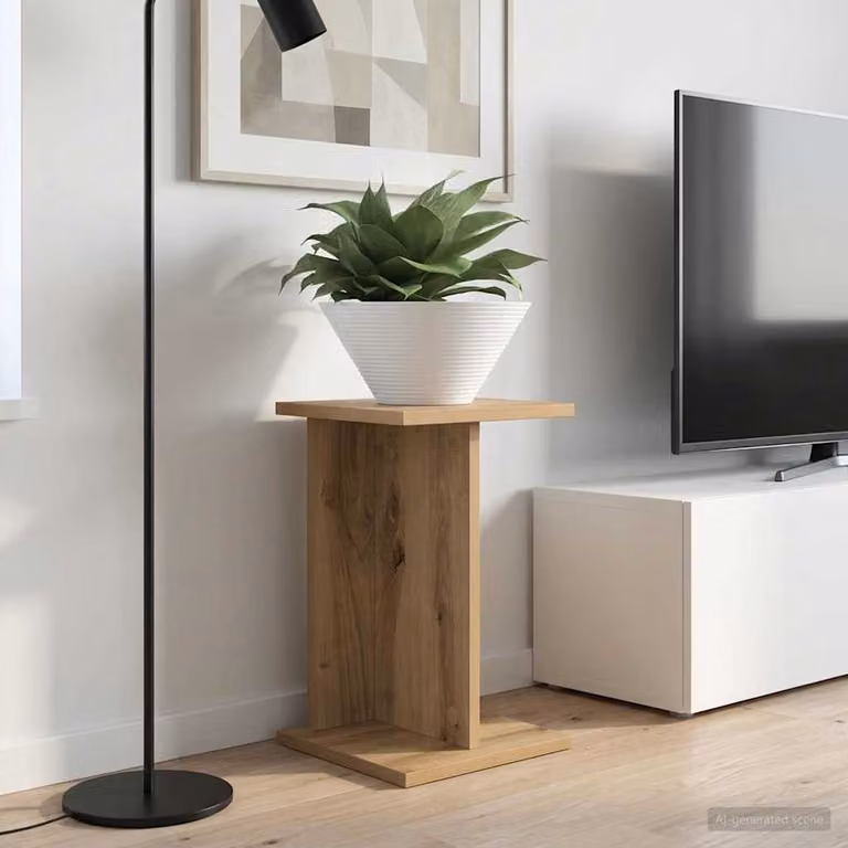 vidaXL Supporto per piante in legno Rovere marrone L/P/H: 25 x 25,5 x 40,5 cm