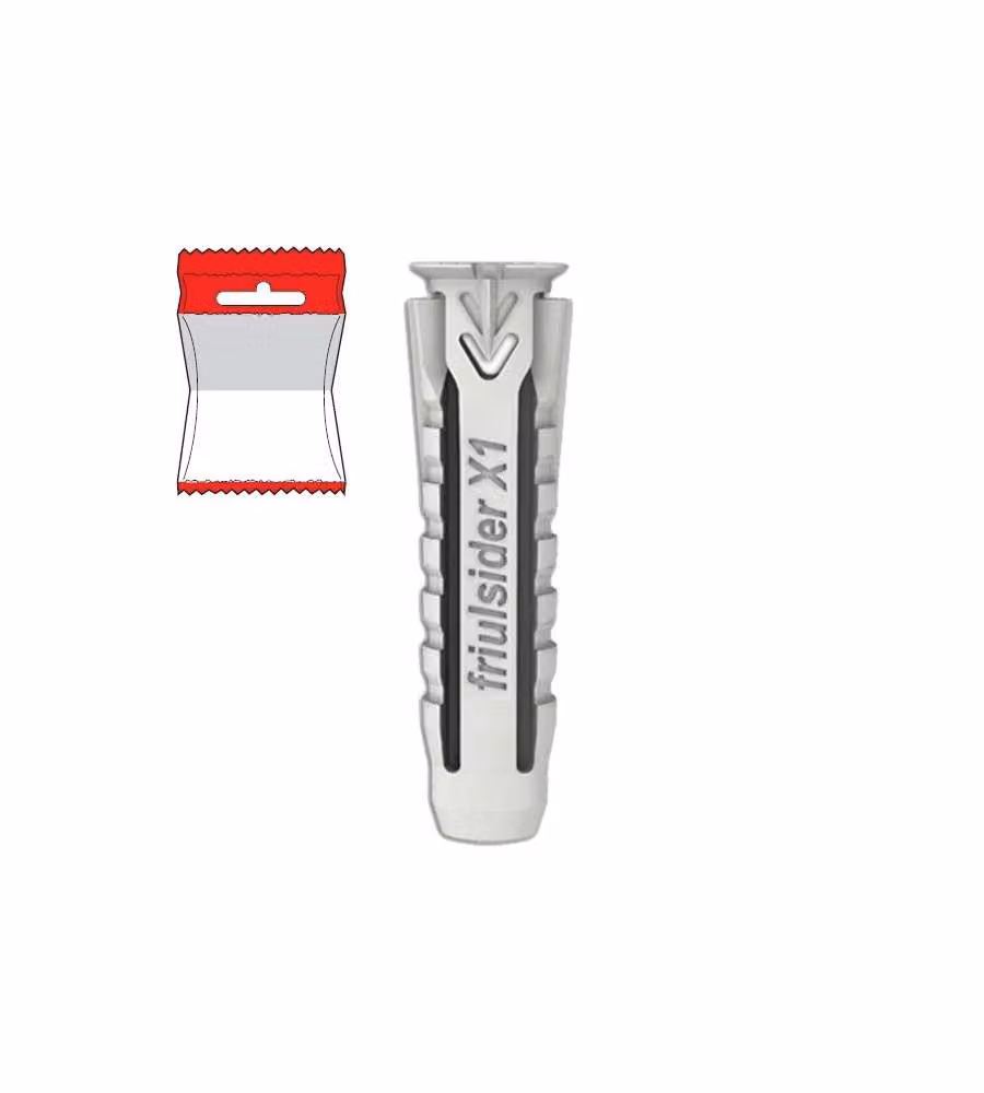 Tassello X1 Fsider in nylon bianco per cartongesso, confezione da 20 pezzi, L: 8 mm, P: 40 mm