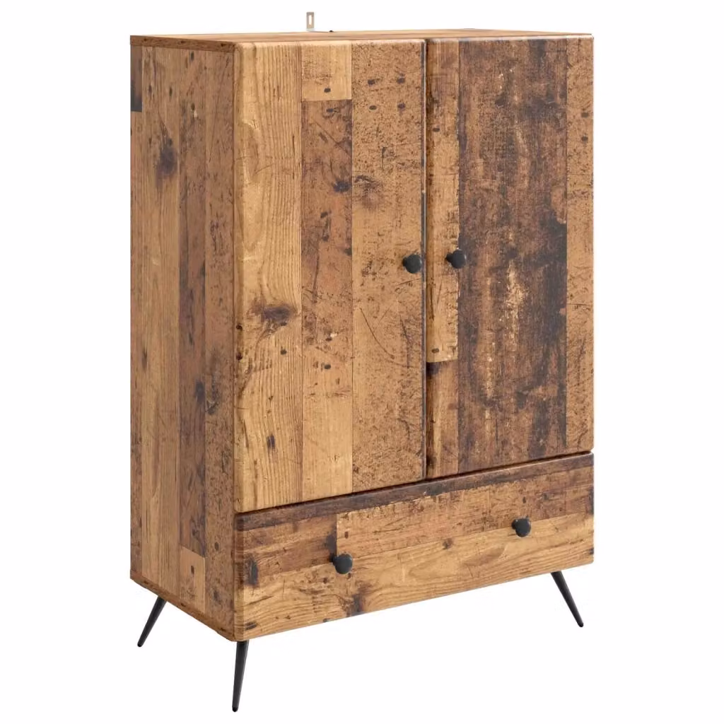 Credenza Buffet in Legno Antico Marrone Design In per Soggiorno e Sala da Pranzo L: 66 cm, P: 34,5 cm, H: 95 cm – 2