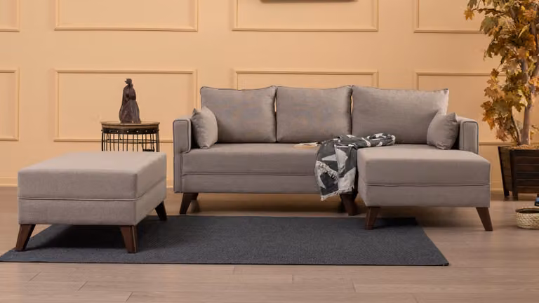 Hanah Home, Bella- BLC1511, crema, divano letto, struttura: Legno / MDF