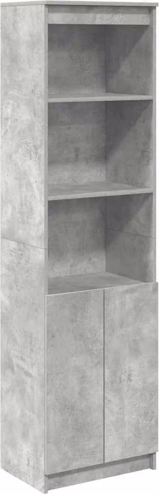 Credenza Grigio Cemento 50x35x180 cm in Legno Multistrato