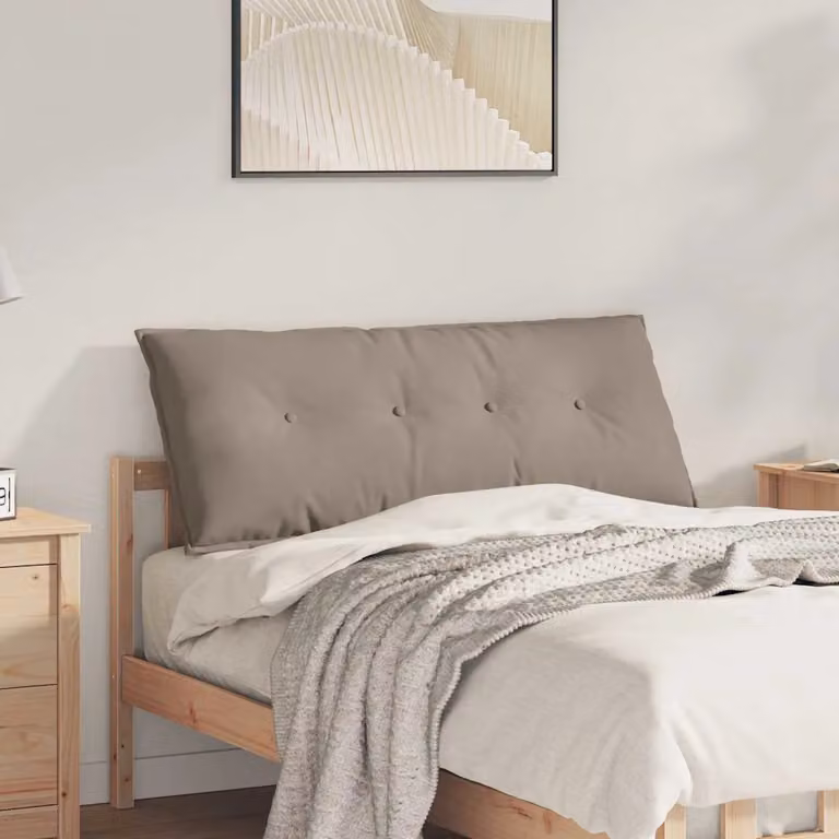 vidaXL Cuscino per Schiena Rettangolare in Microfibra Beige/Grigio L 120 cm x P 50 cm