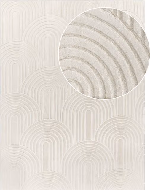 Tappeto in ecopelliccia stile boho con effetto alto-basso, antiscivolo e adatto a riscaldamento a pavimento, L 80 cm x P 150 cm