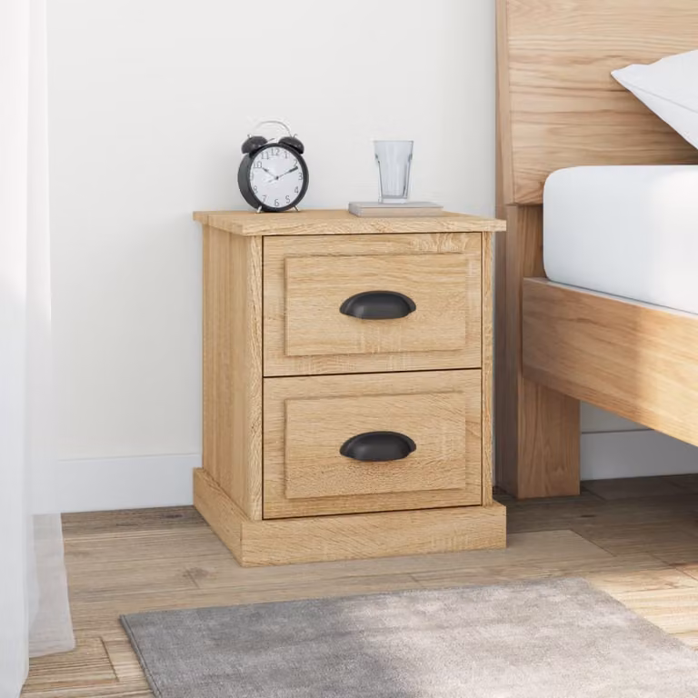 Set di 2 comodini vidaXL in legno Rovere Sonoma, L/P/H: 39 x 39 x 47,5 cm