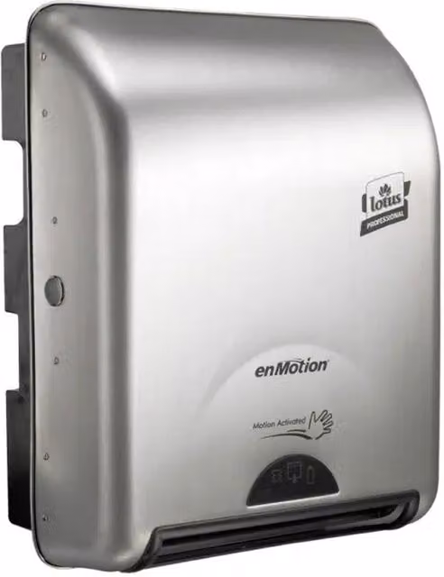 Dispenser automatico per carta asciugamani Tork in acciaio inossidabile color argento da parete