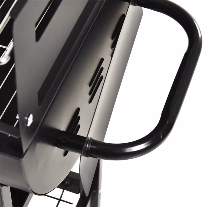 Barbecue a gas in acciaio con 2 griglie indipendenti e carrello, colore nero, L: 90 cm, P: 45 cm, H: 96 cm – 2