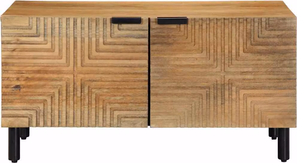 Tavolino da Salotto Marrone 80x50x40 cm Legno Massello di Mango