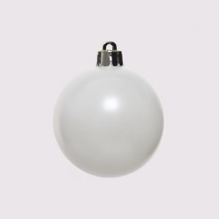 Ekop - 32 palline per albero di Natale color bianco opaco