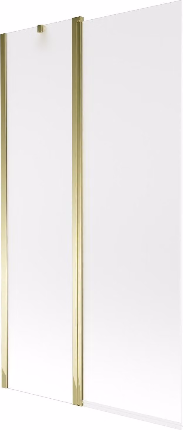 Mexen Flip paratia per vasca da bagno a 2 ante 100 x 150 cm, smerigliato, oro - 894-100-101-50-30