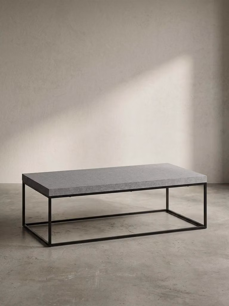 Tavolino da salotto 120x60x38 cm Grigio Tavolino da divano effetto cemento Moderno, Tavolino da salotto di design Rettangolare, Tavolino da salotto grande, Tavolino da caffè Gambe in metallo