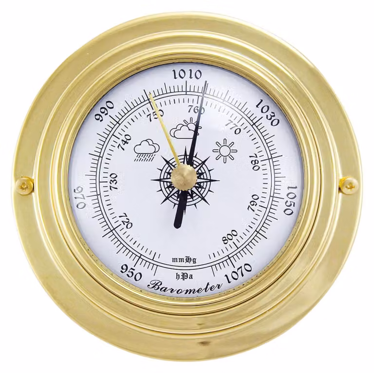 Solidchoice - Barometro in ottone, stile retrò, dimensioni 10 x 6,3 cm