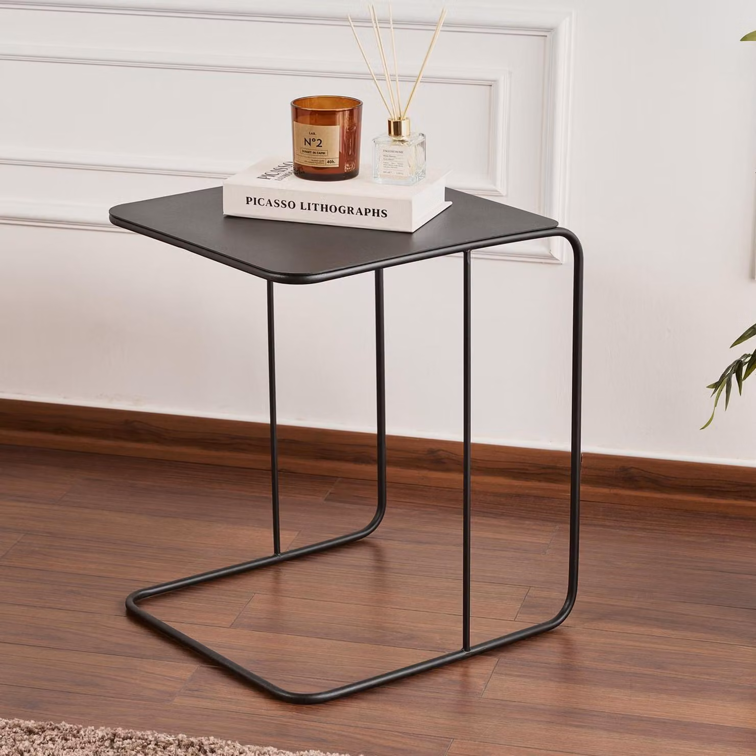Cattaneo - Tavolino da Salotto, 47x46x57h cm Nero, Forma Rettangolare