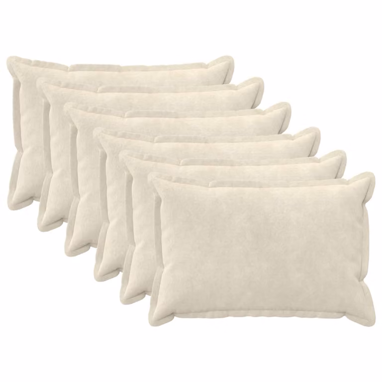 Set di 6 federe vidaXL HOUTEN in microfibra beige, L 50 cm x P 30 cm