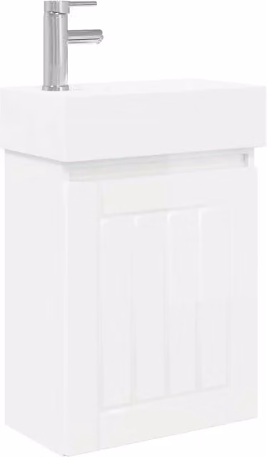 Mobile Bagno | Armadio da bagno con rubinetto Bianco Lucido 45,5 x 25,5 x 84 cm