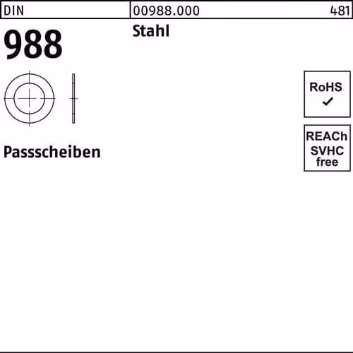 Reyher 988 disco di spessoramento 22x30x0,5 acciaio (1000 pezzi)
