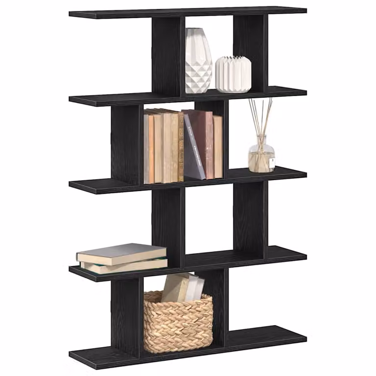 vidaXL Mensola a Cubo da Parete con 12 Scomparti in MDF Nero Opaco