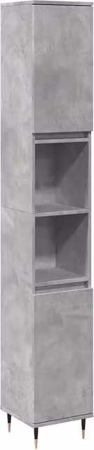 Mobile bagno moderno HELLOSHOP26 con vani contenitori e ripiani interni in legno grigio cemento L/P/H: 30 x 30 x 190 cm – 1