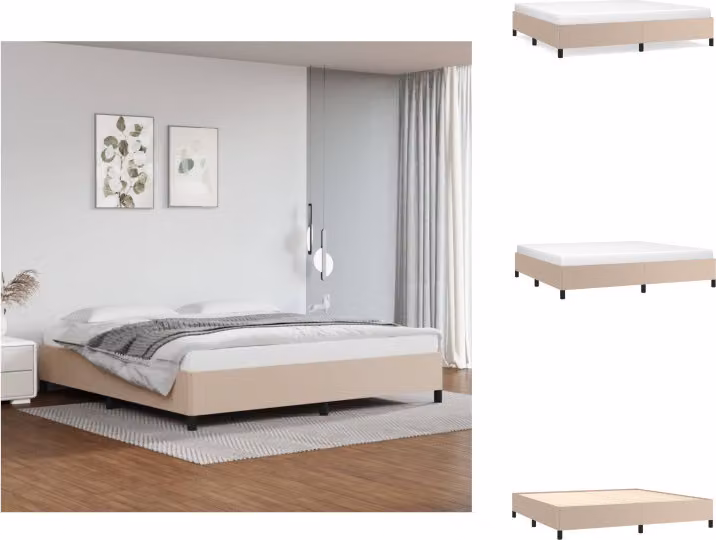 vidaXL Struttura letto cappuccino-marrone 200x200 cm in Pelle finta - Letti & strutture letto