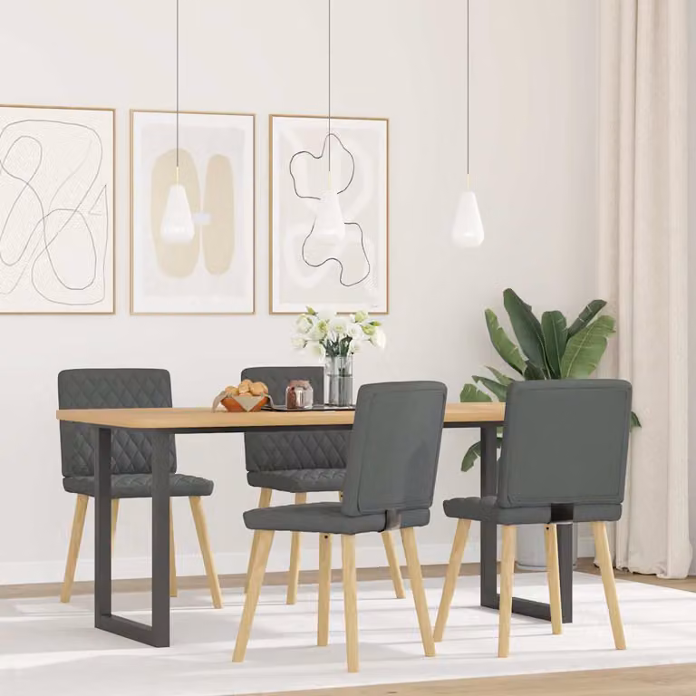 vidaXL Sedie da Pranzo 4 pz Grigio Scuro in Tessuto