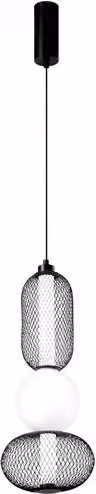 Lampadario LED sospeso glamour LED-INKAS-S3-NER nero in vetro e metallo con 2460 lumen